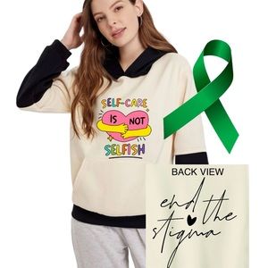Self Care Is Not Selfish graphic hoodie pullover sweatshirt oversized medium